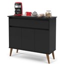 Ver imagem 3 de Aparador 1 Gaveta E 3 Portas Pés Madeira Maciça Preto Preto