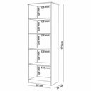 Ver imagem 4 de Estante de Livros 60CMX171CM 2 Portas 4 Prateleiras Office Branco