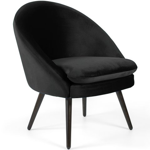 Poltrona para Sala Rafa Pés Palito Preto Veludo Preto - Nexta Casa