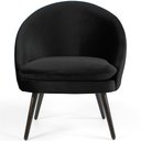 Ver imagem 2 de Poltrona para Sala Rafa Pés Palito Preto Veludo Preto - Nexta Casa
