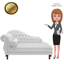 Ver imagem 5 de Recamier Decorativo Larissa 160 Cm Esquerdo de Quem Senta Corano Branco - Incasa Decor