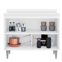 Ver imagem 2 de Balcão para Cozinha 100 cm com Tampo 2 Portas Diamante Branco