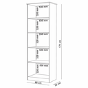 Ver imagem 4 de Estante de Livros 60CMX171CM 2 Portas 4 Prateleiras Office