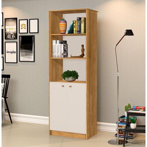 Estante de Livros 60CMX171CM 2 Portas 4 Prateleiras Office
