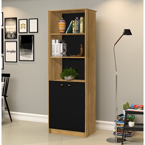 Estante de Livros 60cmx171cm 2 Portas 4 Prateleiras Office