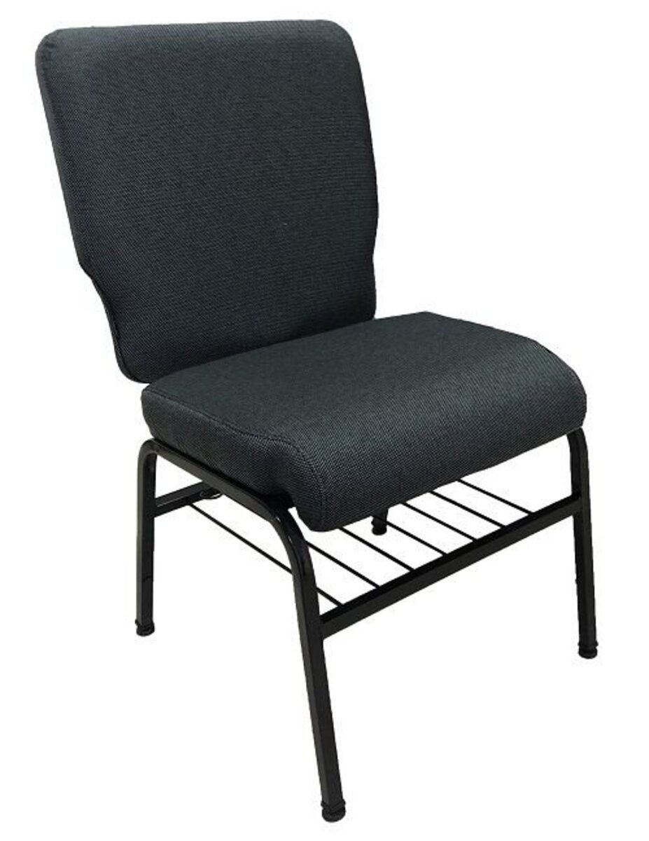 Cadeira para Igrejas com Porta Biblía e Porta Cálice Cinza