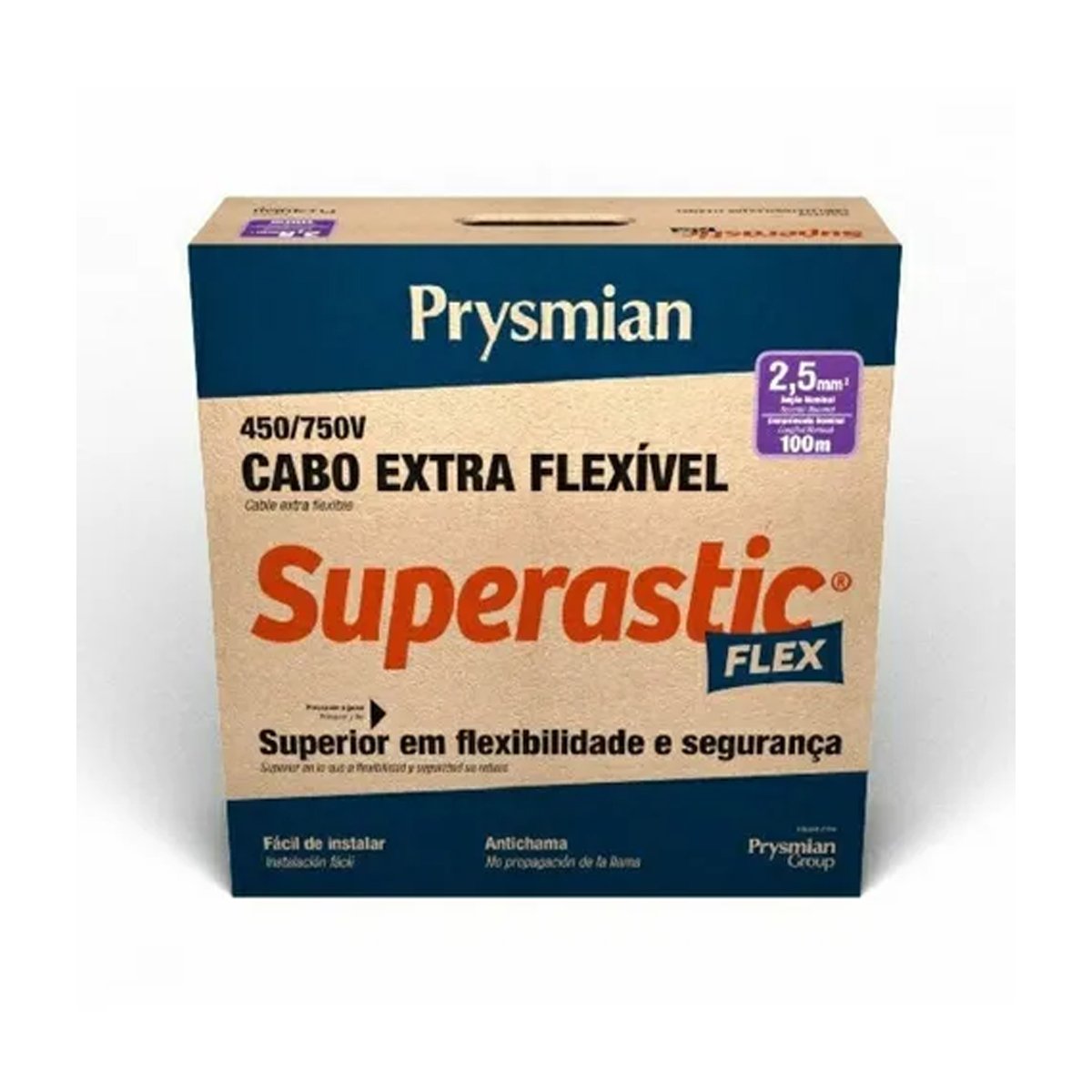 Cabo Superastic Flexível 70G 2,50mm Amarelo Rolo 100m - 1