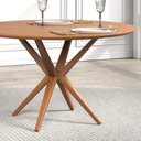 Ver imagem 2 de Mesa de Jantar Redonda Madeira Maciça 1,30m 6 Lugares Eva Marrom/Castanho