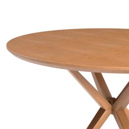 Mesa de Jantar Redonda Madeira Maciça 1,30m 6 Lugares Eva - 7