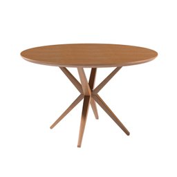 Mesa de Jantar Redonda Madeira Maciça 1,30m 6 Lugares Eva - 3