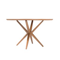 Mesa de Jantar Redonda Madeira Maciça 1,30m 6 Lugares Eva - 6