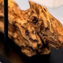 Ver imagem 4 de Abajur Decorativo em Madeira com Base em Metal e Cúpula em Tecido 40x45x15cm para Sala e Quarto