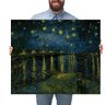 Quadro Decorativo Vincent Van Gogh Noite Estrelada Sobre o:Grande 77x64cm/Chassi com Borda Infinita - 1