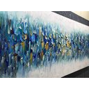 Ver imagem 5 de Quadro Pintura Tela azul óleo irregular ligeira Quarto 5383: 60cm (A) x 120cm (L)