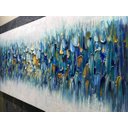 Ver imagem 4 de Quadro Pintura Tela azul óleo irregular ligeira Quarto 5383: 60cm (A) x 120cm (L)