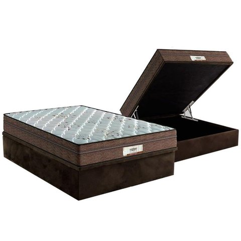 Cama Box Baú Casal: Colchão Molas Probel MasterPocket Ensacadas ProDormir Pallace + Base CRC Suede B