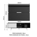 Ver imagem 3 de Rack Madesa Dubai e Painel para TV até 65 Polegadas com Pés Preto/Branco 7777 Cor:Preto/Branco