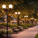 Ver imagem 5 de Kit 2 Postes Duplos para Praça Jardim Preto 2,2m em Alumínio Global Dital sem Globo