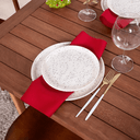 Ver imagem 3 de Kit 2 Guardanapos Liso 35 X 35cm Tecido Oxford Natal Vermelho