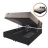 Cama Box Baú Queen Preto + Colchão Molas Ensacadas Magnético Massageador e Bio Quântico Phoenix 158c - 1