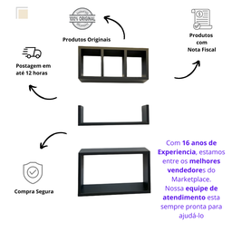Nicho Mdf para Banheiro Sala Quarto Montado Só Instalar 3 Peças - 8