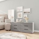 Ver imagem 1 de Cômoda Penteadeira Madri 6 Gavetas c/ Espelho 209x160cm Cinza/Branco 250805
