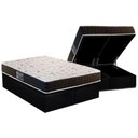 Ver imagem 1 de Cama Box Baú Queen: Colchão Ortopédico Anjos D28 / AG65 Pantanal + Base CRC Suede Black(158x198)