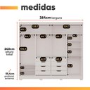 Ver imagem 4 de Guarda Roupas Casal 2 Portas de Correr Frisado com Espelho 8 Gavetas 100% MDF Florida