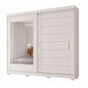 Ver imagem 1 de Guarda Roupas Casal 2 Portas de Correr Frisado com Espelho 8 Gavetas 100% MDF Florida