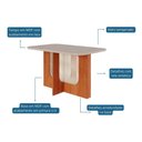 Ver imagem 3 de Conjunto: Mesa Sala Jantar Louise Tampo Madeirado C/ Vidro 130x80cm e 4 Cadeiras Paola Cinamomo/off