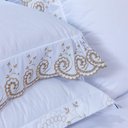 Ver imagem 3 de Cobre Leito + Jogo de Cama 7 Peças Queen Percal 200 Fios Mistral 100% Algodão - Branco