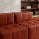 Ver imagem 5 de Sofá Modular Bello com Puff Bom Pastor Terra Cota Veludo PU