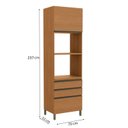 Ver imagem 2 de Armário de Cozinha Torre Quente 70cm 1 Nicho com Pés Maxxi Canela Kappesberg