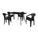 Ver imagem 4 de Mesa Jantar Paraty 140cm com 4 Cadeiras Pretas Diamond para Sala de Jantar Cozinha - Preto
