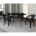 Ver imagem 1 de Mesa Jantar Paraty 140cm com 4 Cadeiras Pretas Diamond para Sala de Jantar Cozinha - Preto