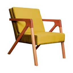 Poltrona Monalisa Decorativa Veludo Cores - DS Estofados - Mostarda - 1