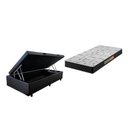Ver imagem 1 de Cama Box Baú Solteiro Resistence Suede Preto + Colchão Solteiro Resistence Espuma D23 Com EPS 24x88x