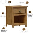 Ver imagem 3 de Mesa de Cabeceira 1 Gaveta Madeira Maciça Mazzaro F06 Freijó - Lyam Decor