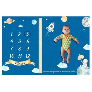Lençol Cenário para Foto Mêsversário Espaço Minha Estrelinha Lençol Mesversario, Cenário para Foto M