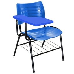 Cadeira Universitária com Prancheta Plástica Cor Azul - 1