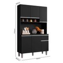 Ver imagem 3 de Armário para Cozinha Ambiente Kit Márcia Preto Fosco - Ajl
