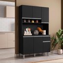 Ver imagem 1 de Armário para Cozinha Ambiente Kit Márcia Preto Fosco - Ajl