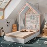 Mini Cama Casinha Montessoriana Home Branca  - 1