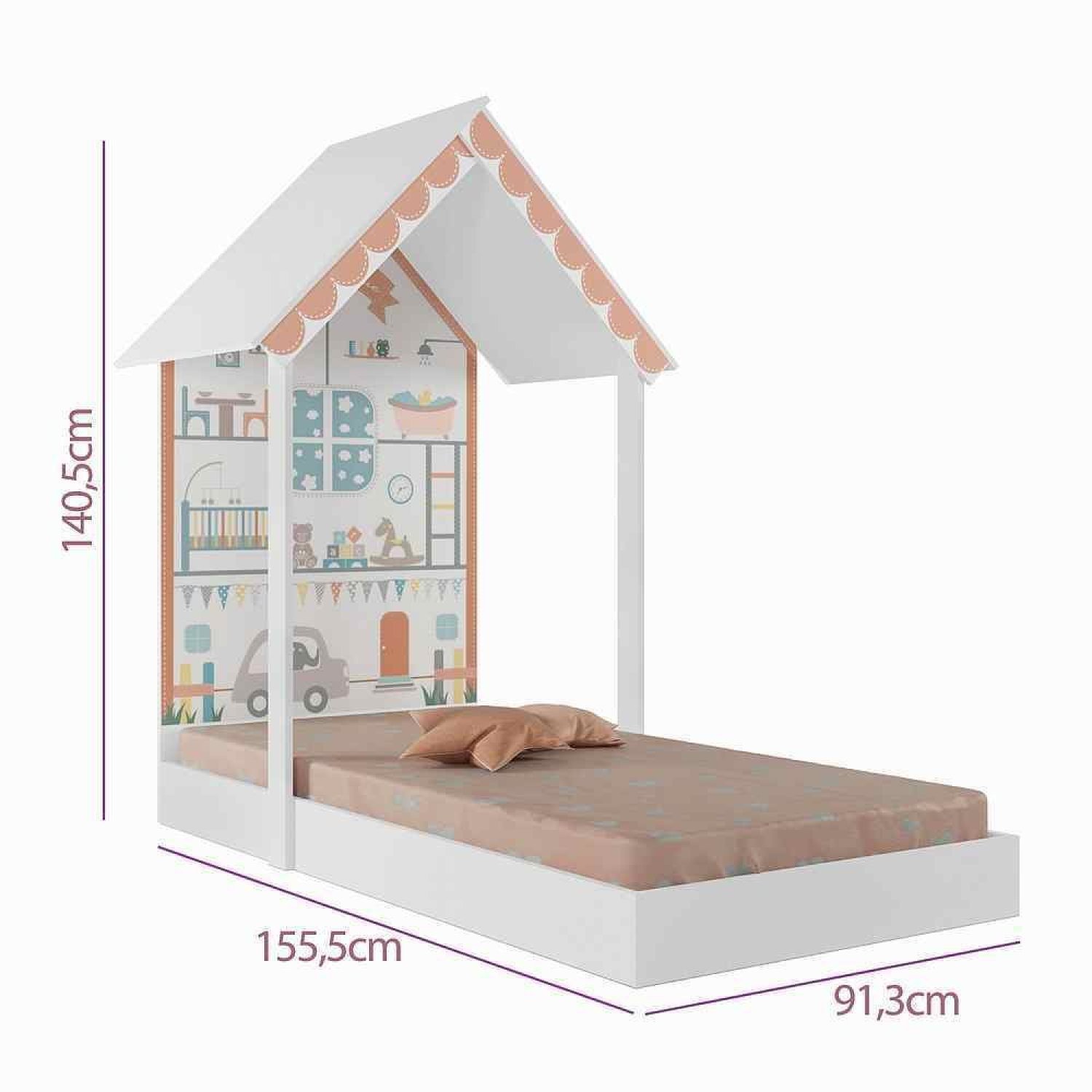 Mini Cama Casinha Montessoriana Home Branca  - 3