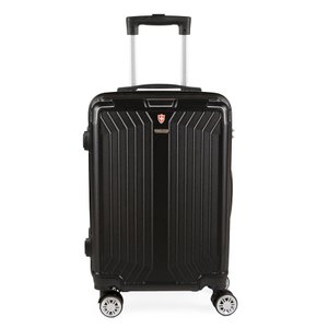 Mala de Bordo Pequena em Abs Swiss Go Londres Cadeado Integrado Rodas Giro 360º Preto P