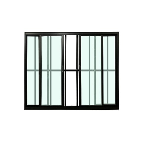 Janela de Correr 4 Folhas com Grade de Alumínio Preto 120x150