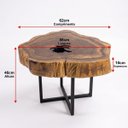 Ver imagem 2 de Mesa de Centro Orgânica Madeira Maciça Rústica 62x58cm