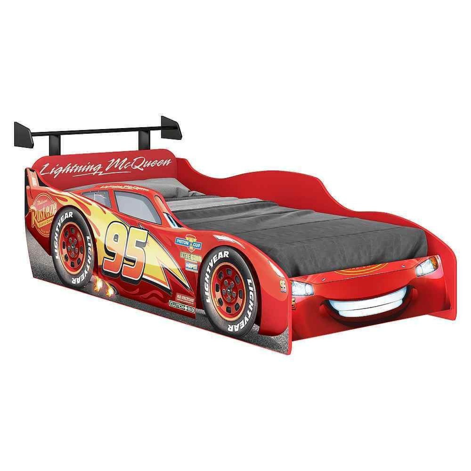 Cama Infantil Carros Com Farol Luz/led Original Disney Star Pura Magia  Vermelho/amarelo/preto