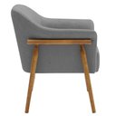 Ver imagem 7 de Kit 02 Poltronas Luna Base Madeira Poliéster Cinza - Nexta Casa