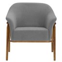 Ver imagem 6 de Kit 02 Poltronas Luna Base Madeira Poliéster Cinza - Nexta Casa